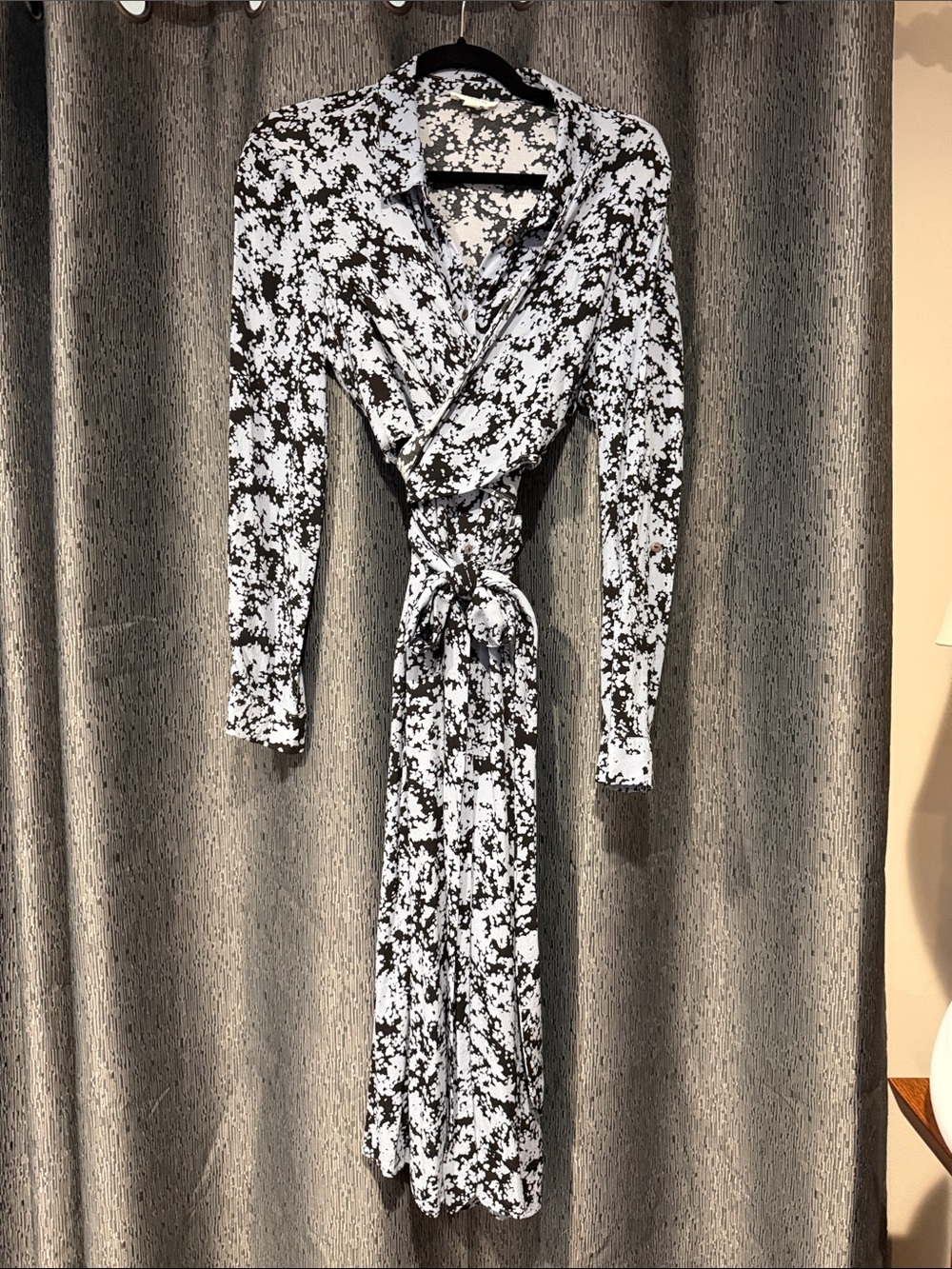 Black & blue Floral Wrap Dress - Women Intimates & Sleepwear